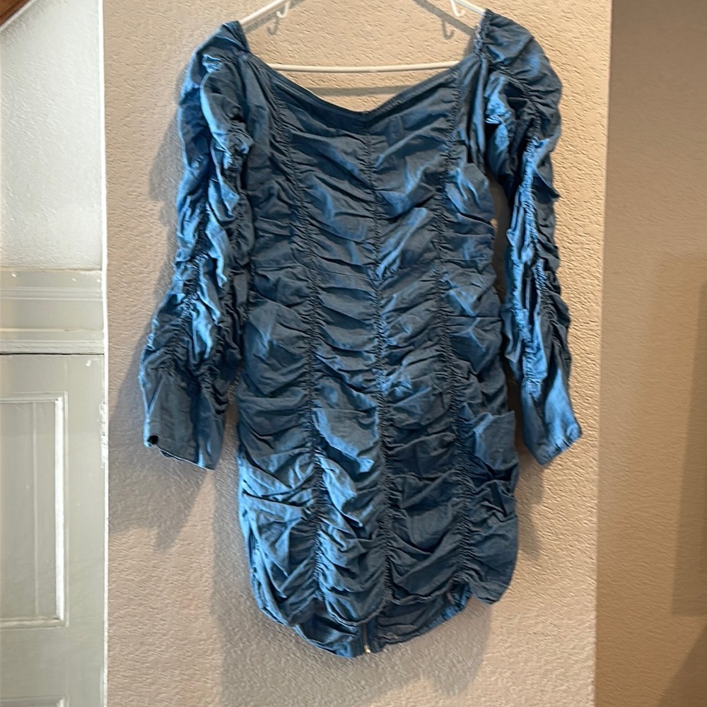 Denim scrunch dress